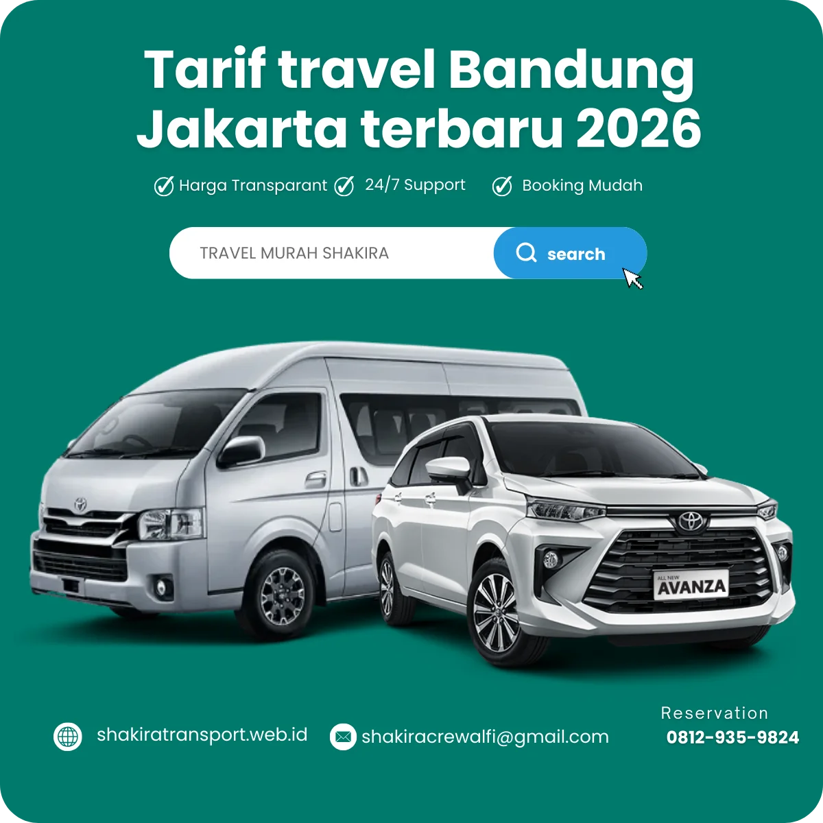 Tarif travel Bandung Jakarta terbaru 2026 ter update