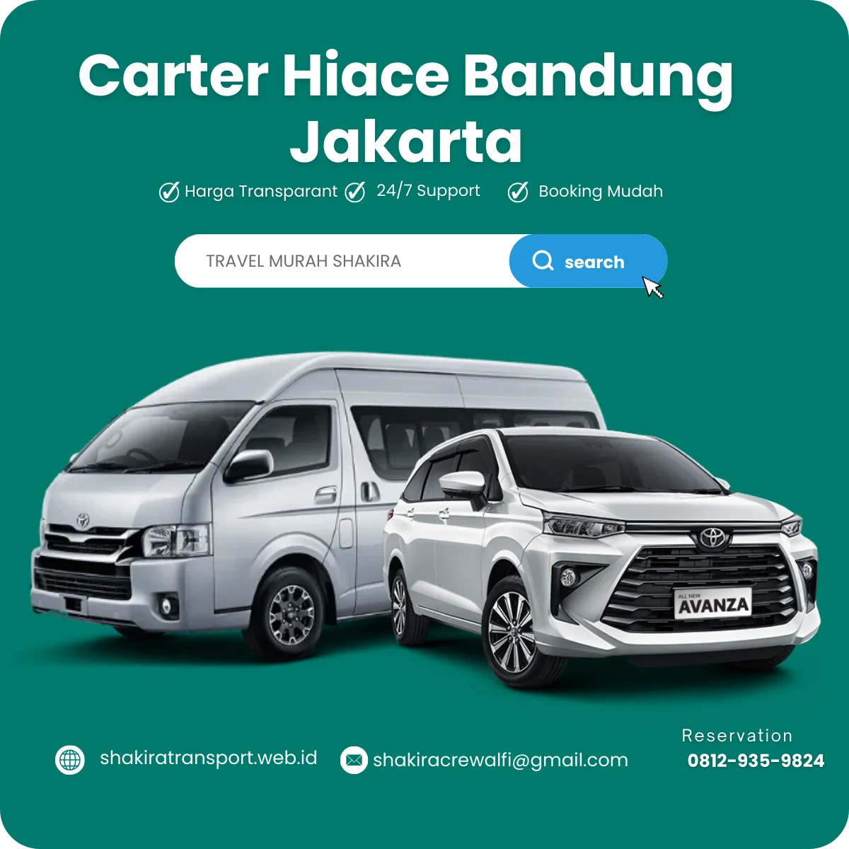 Carter Hiace Bandung Jakarta untuk keluarga