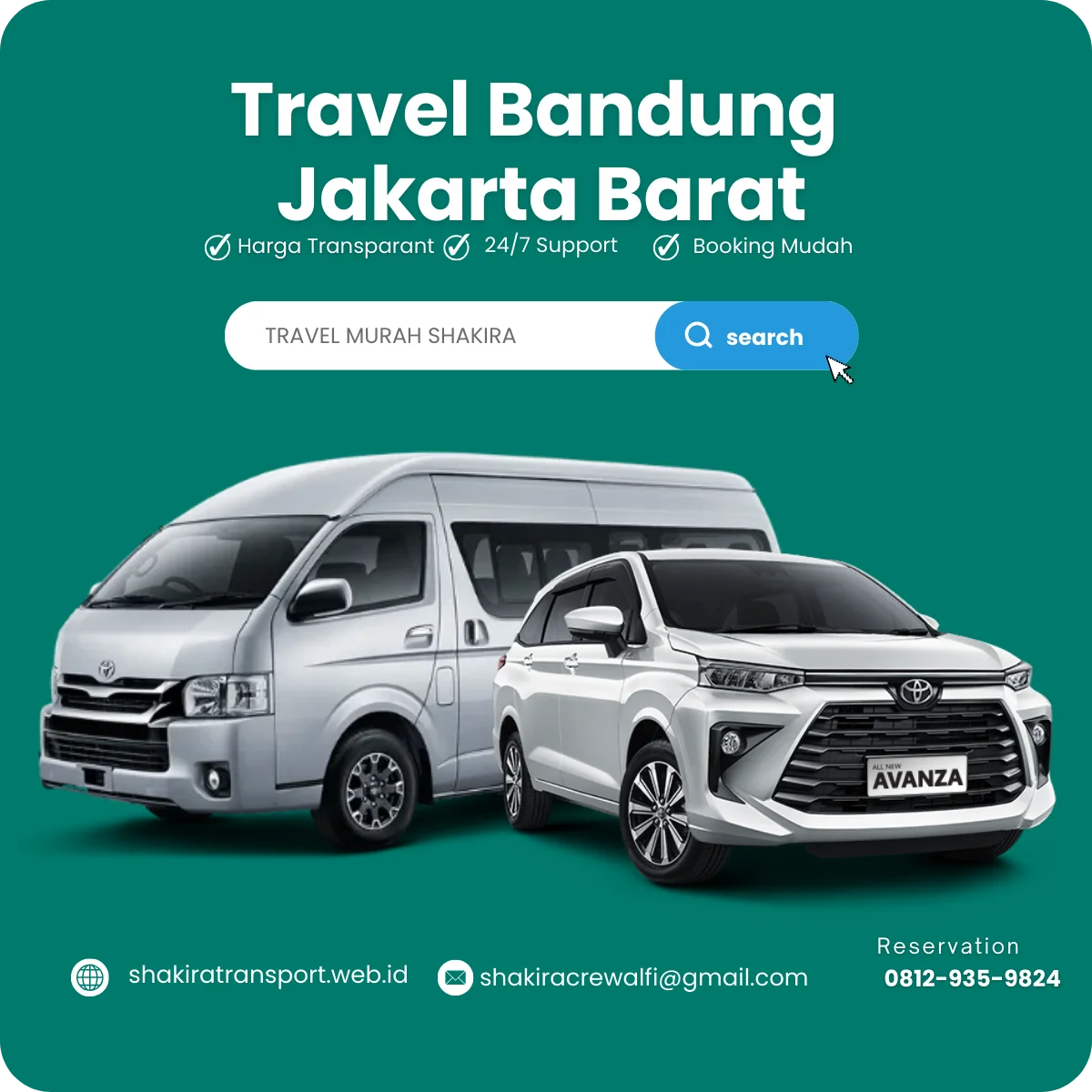 Travel Bandung Jakarta Barat jemput alamat