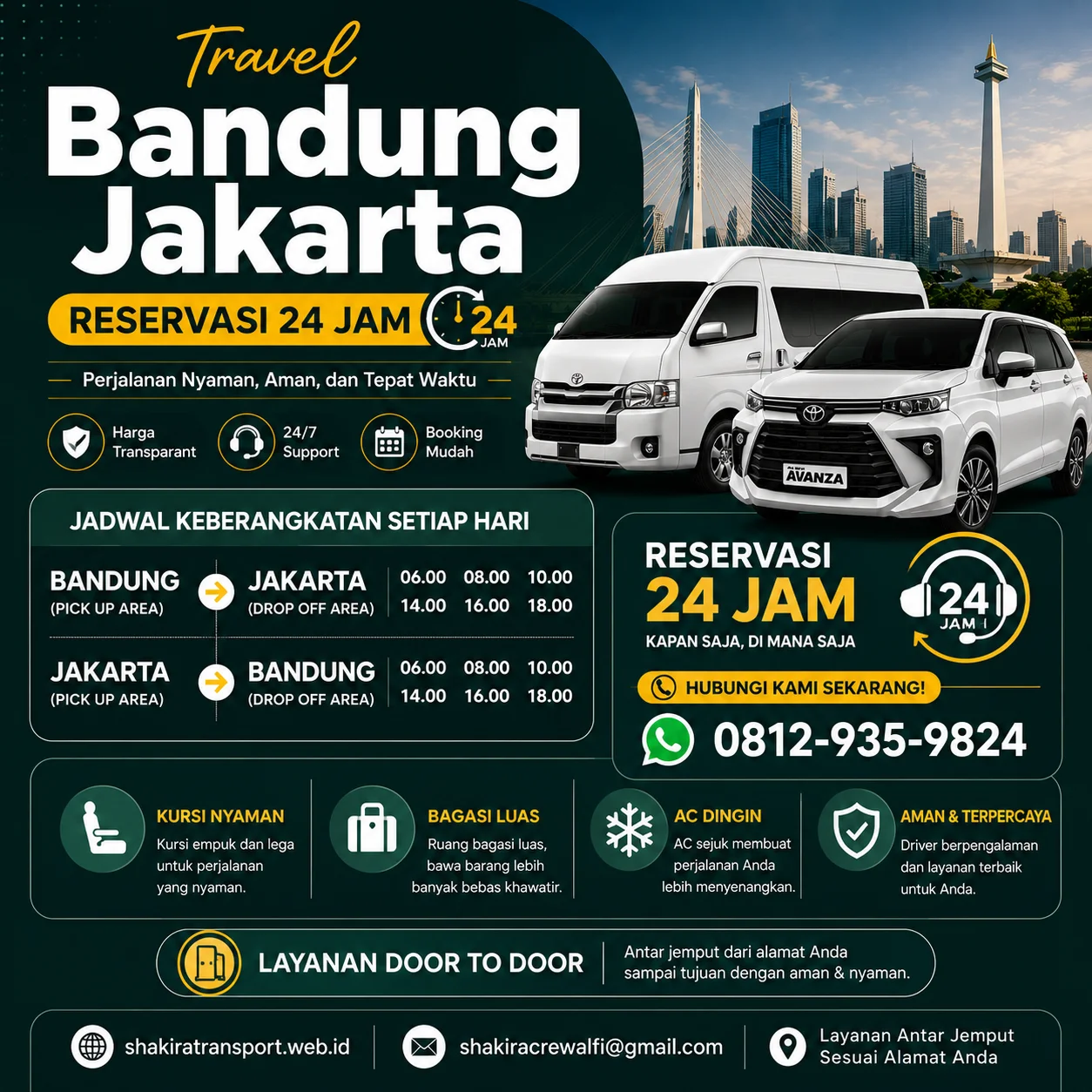 Travel Bandung Jakarta Reservasi 24 Jam