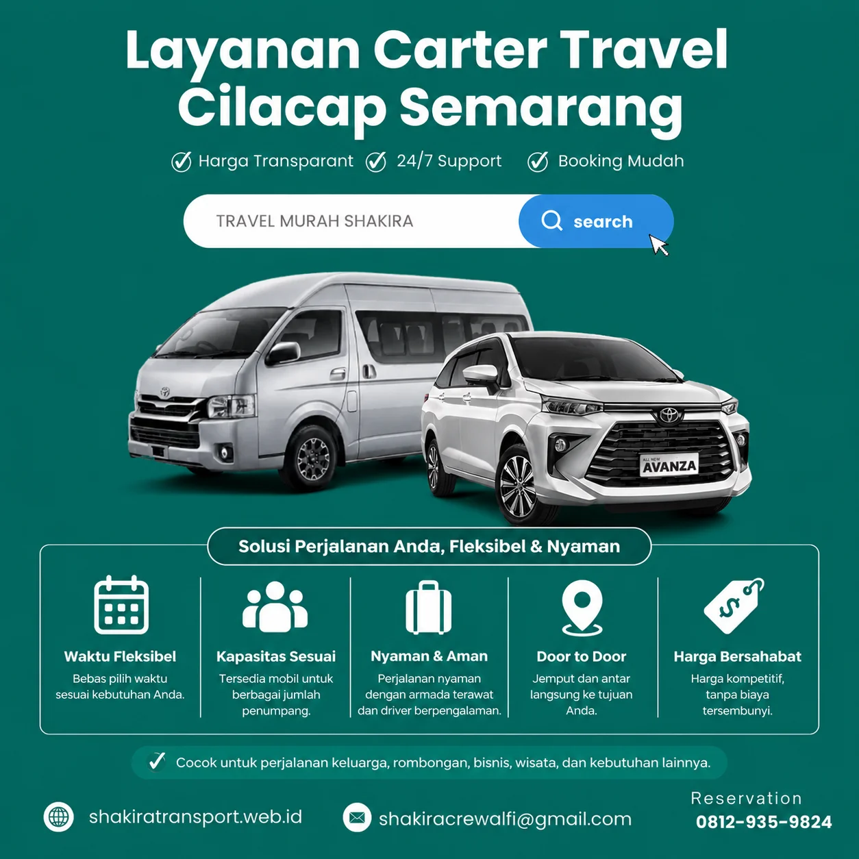 Carter Travel Cilacap Semarang Shakira Transport