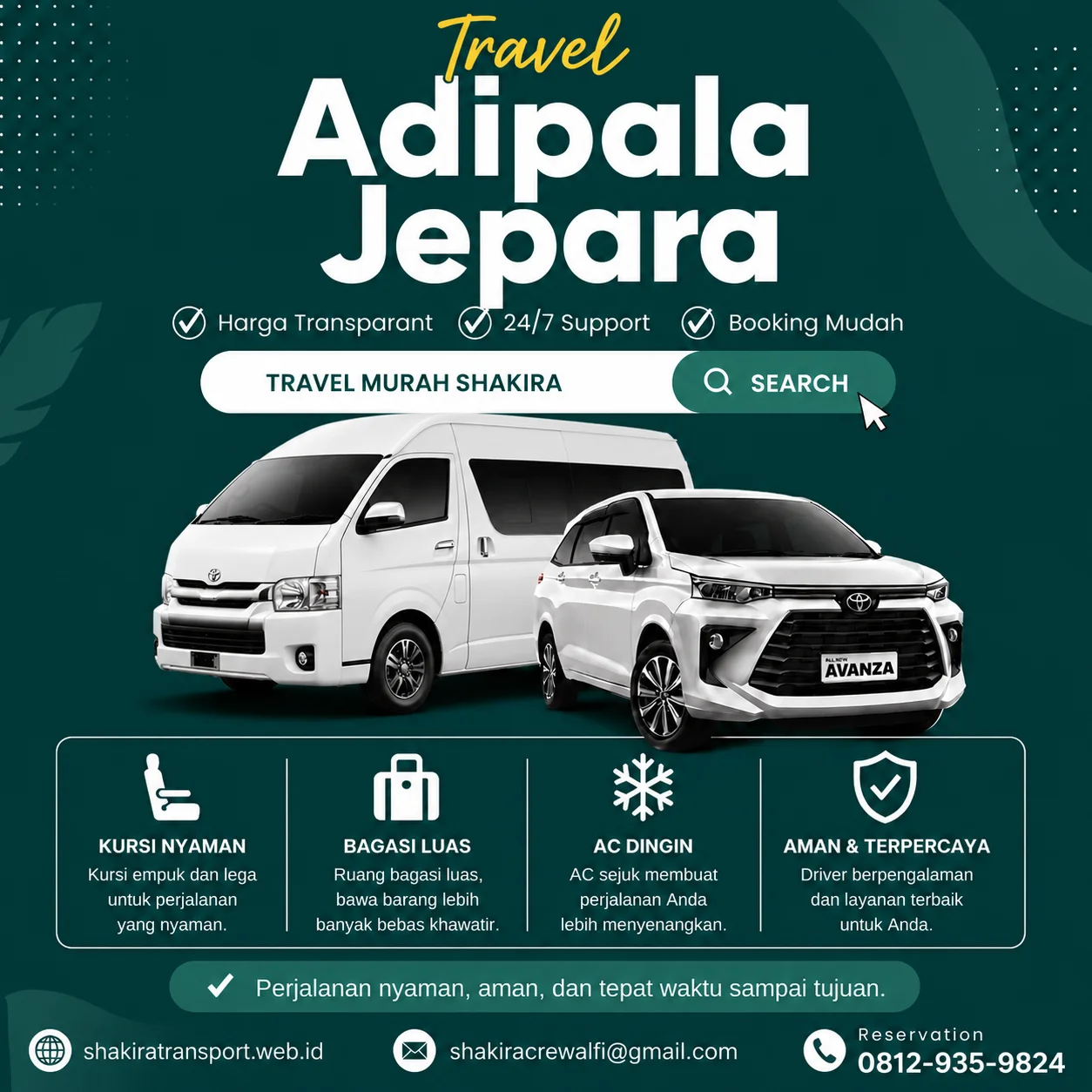 Travel Adipala Jepara Door to Door Shakira Transport