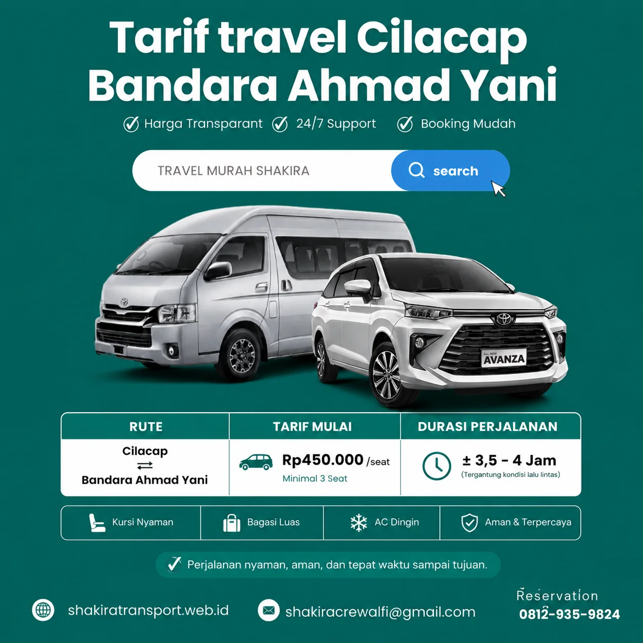 Travel Cilacap Bandara Ahmad Yani Shakira Transport