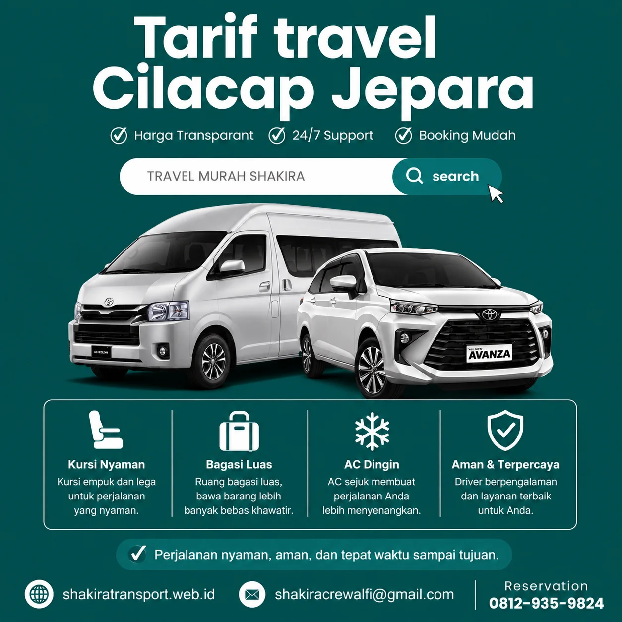 Travel Cilacap Jepara Door to Door Shakira Transport