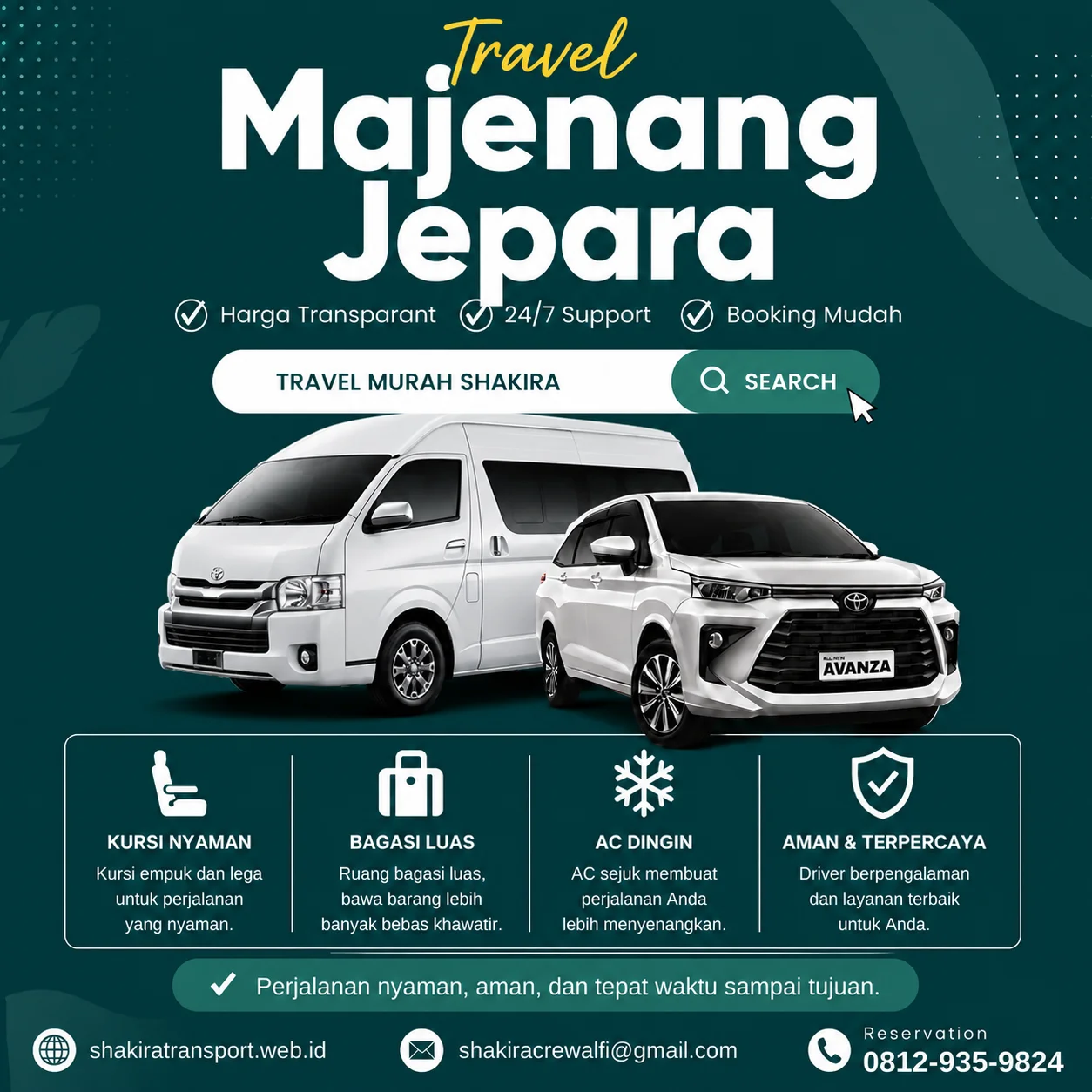 Travel Majenang Jepara Door to Door Shakira Transport